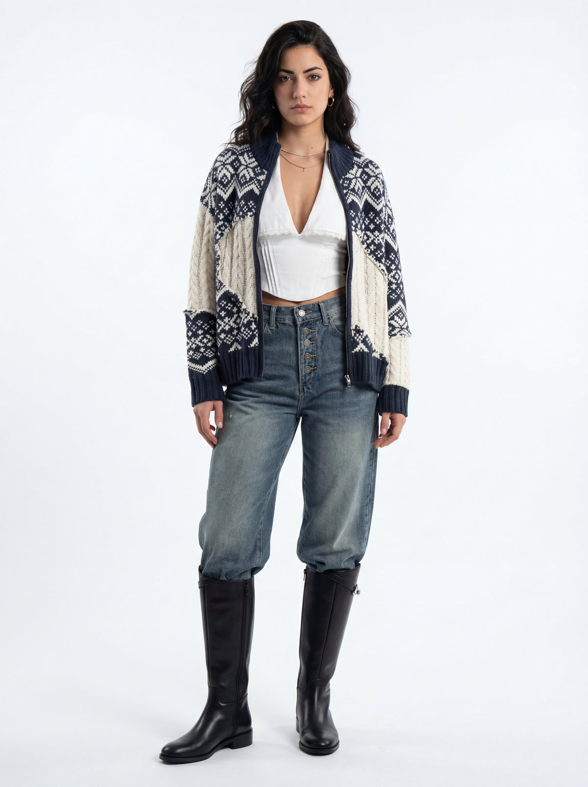 Equestrian Inspired Ridin + Vintage Inspired Puff + Vintage Button Fly + Nordic Patterned Zip - 03