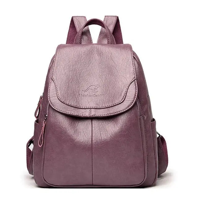 Maya | Anti Theft Leather Backpack
