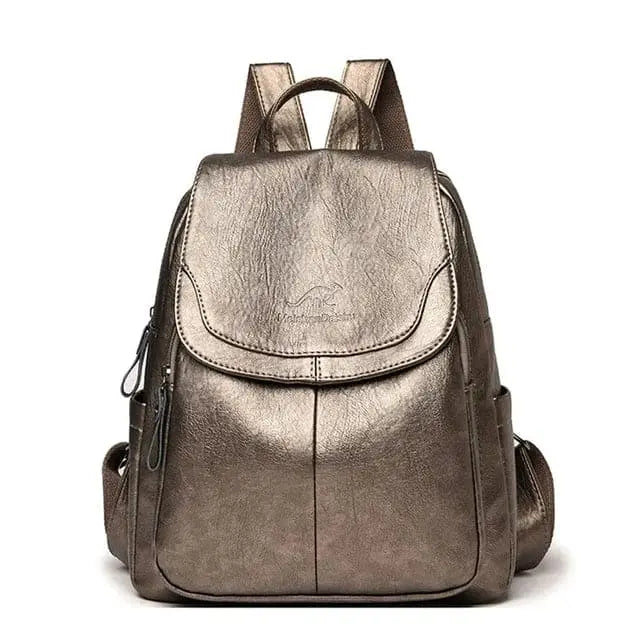 Maya | Anti Theft Leather Backpack