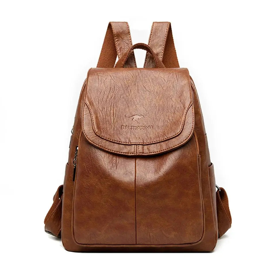 Maya | Anti Theft Leather Backpack
