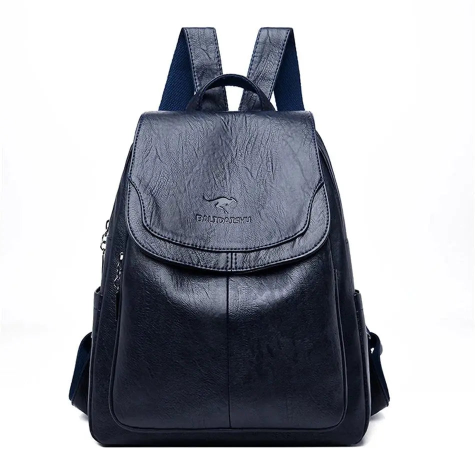 Maya | Anti Theft Leather Backpack