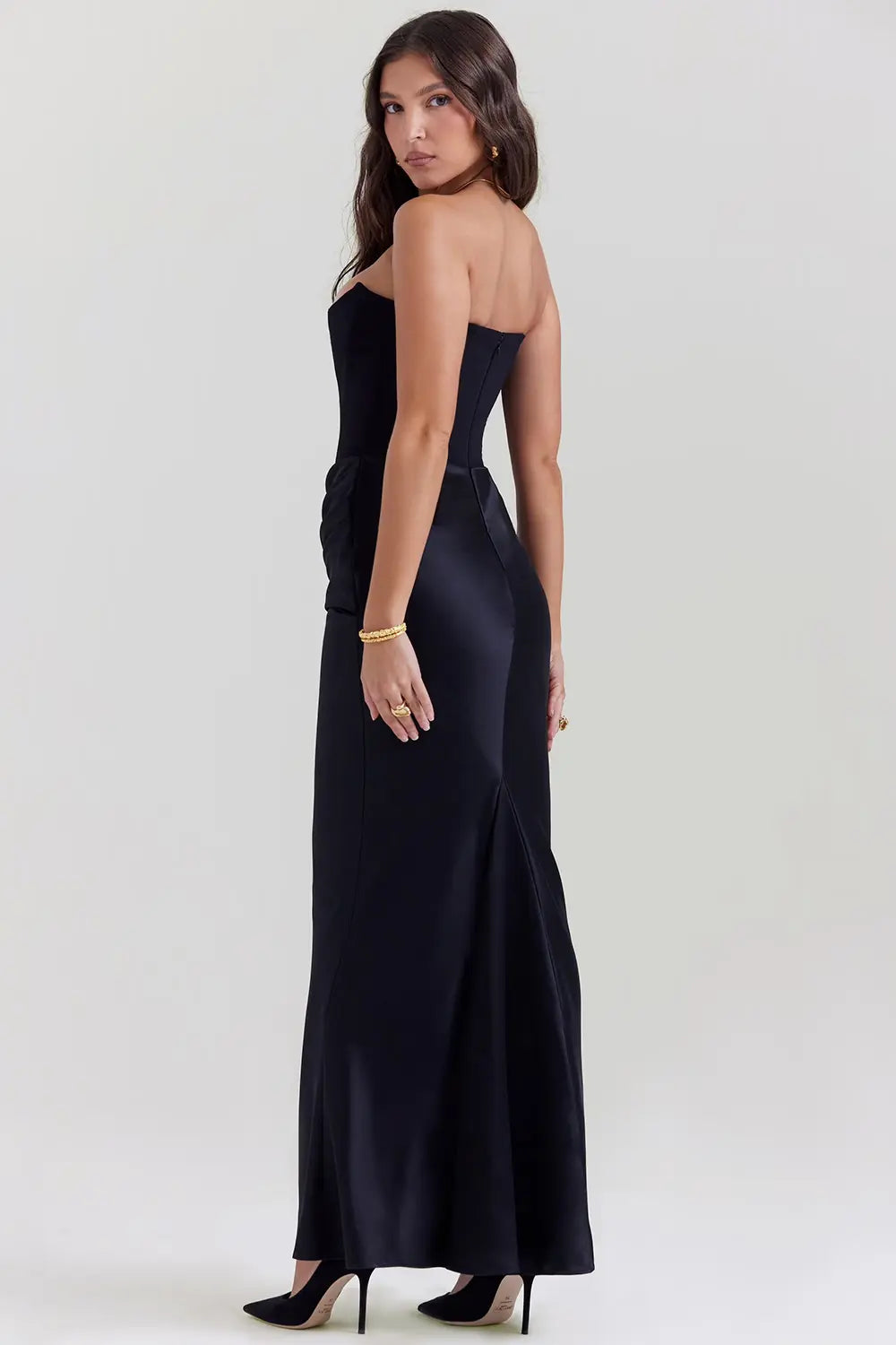 Strapless Bodycon Maxi Dress for Women – Elegant Slim Fit Evening Dress