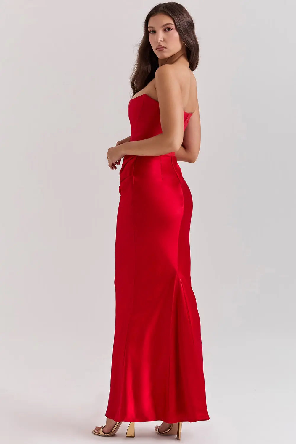Strapless Bodycon Maxi Dress for Women – Elegant Slim Fit Evening Dress