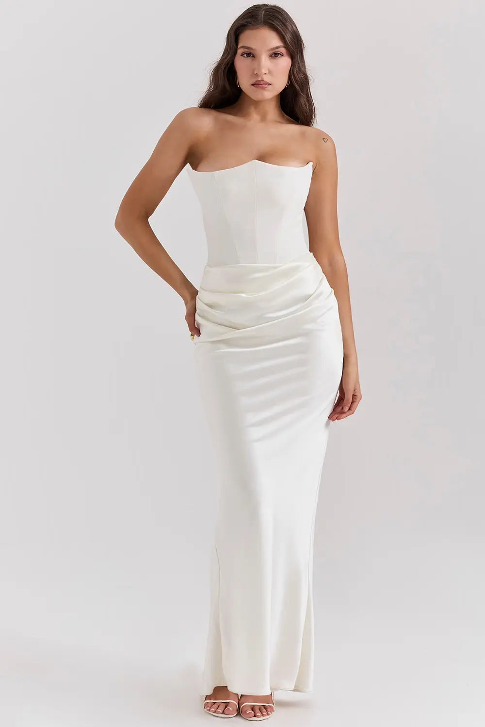 Strapless Bodycon Maxi Dress for Women – Elegant Slim Fit Evening Dress