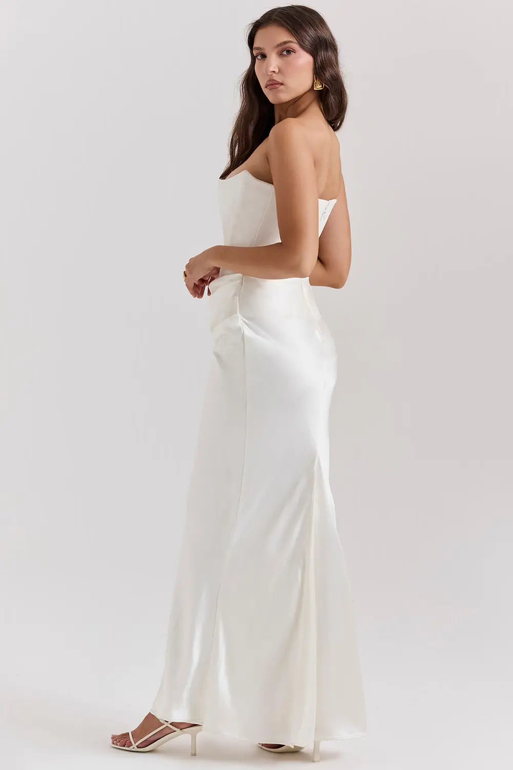 Strapless Bodycon Maxi Dress for Women – Elegant Slim Fit Evening Dress