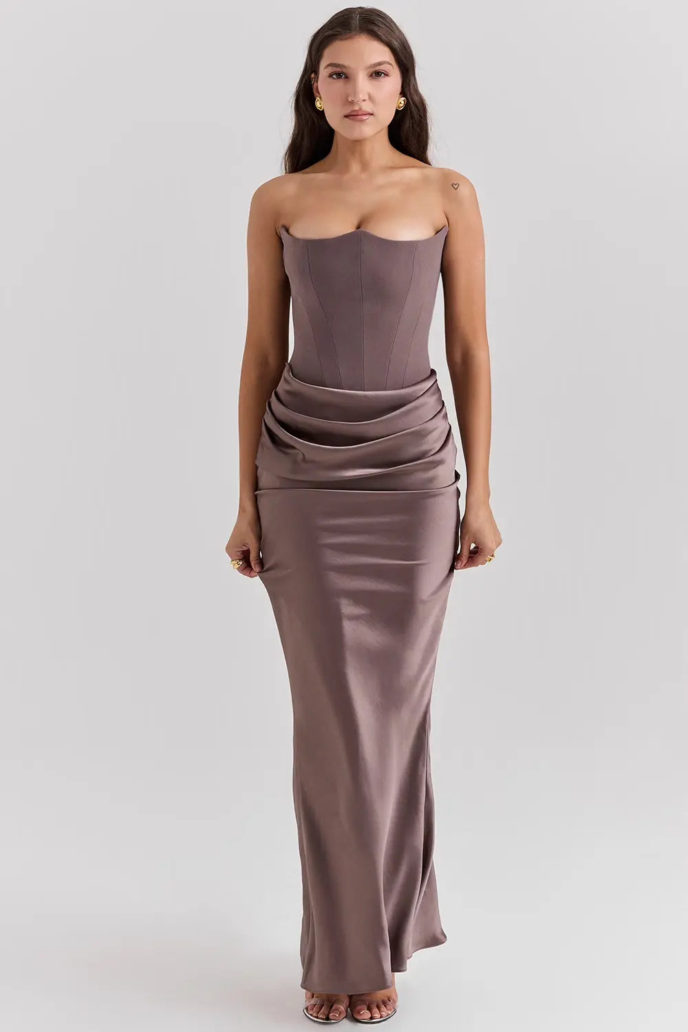 Strapless Bodycon Maxi Dress for Women – Elegant Slim Fit Evening Dress