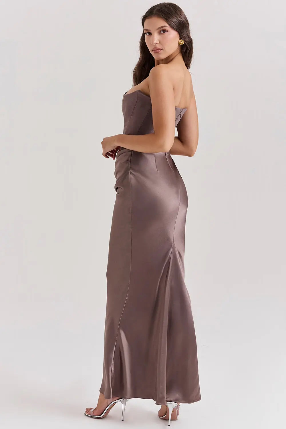 Strapless Bodycon Maxi Dress for Women – Elegant Slim Fit Evening Dress