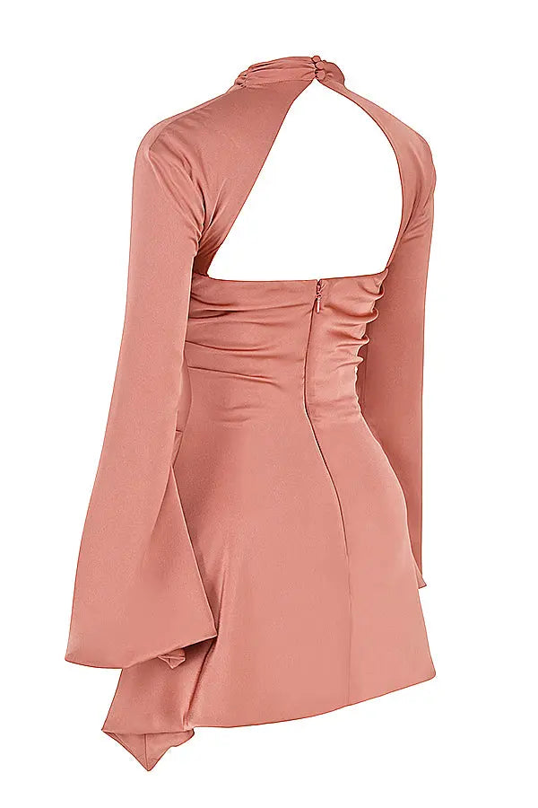 Black Cut-Out Bell Sleeve Mini Dress