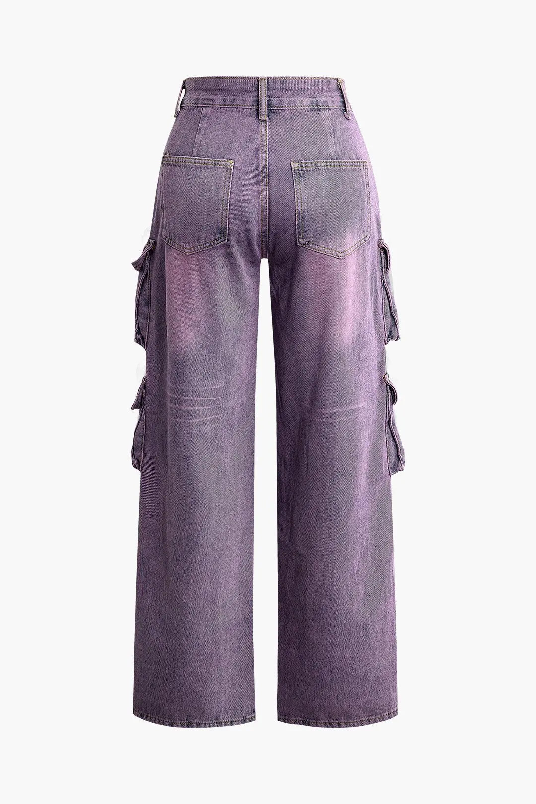 Trendy Purple Cargo Denim– With Utility Pockets