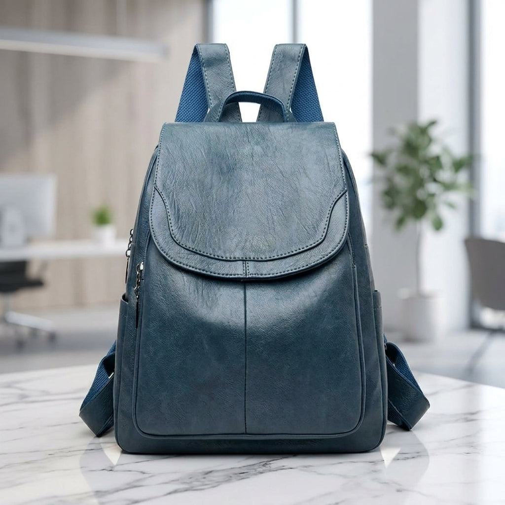 Maya | Anti Theft Leather Backpack