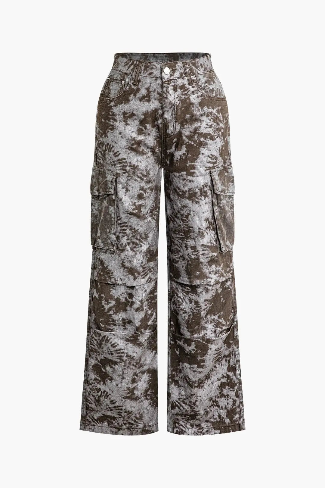 Women's High Waisted Cargo Pants - Camouflage Style