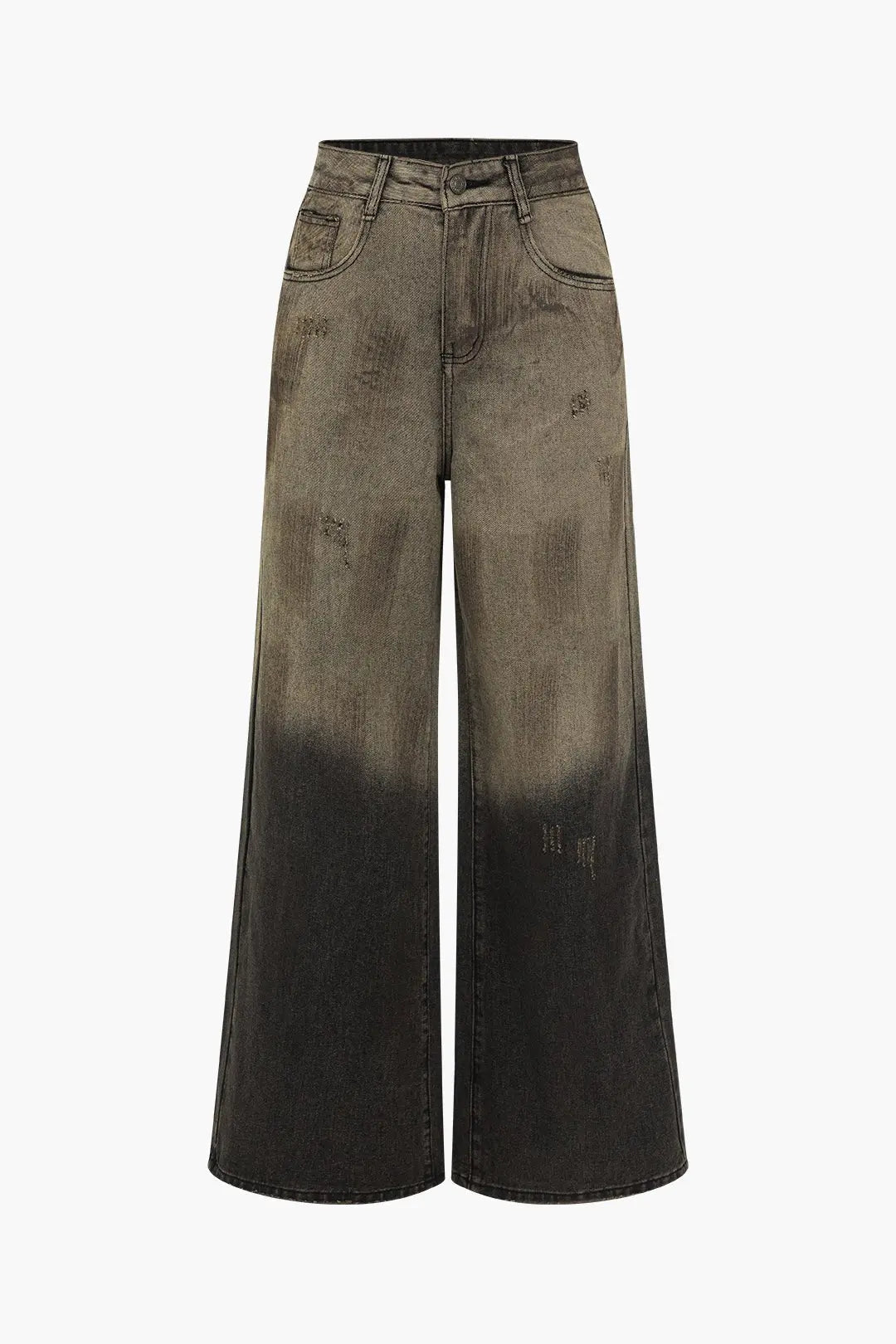 High Waisted Ombre Wide-Leg Jeans