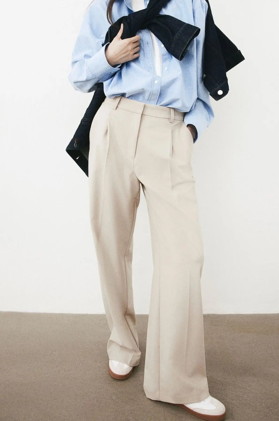Classic Tailored Wide-Leg Trousers