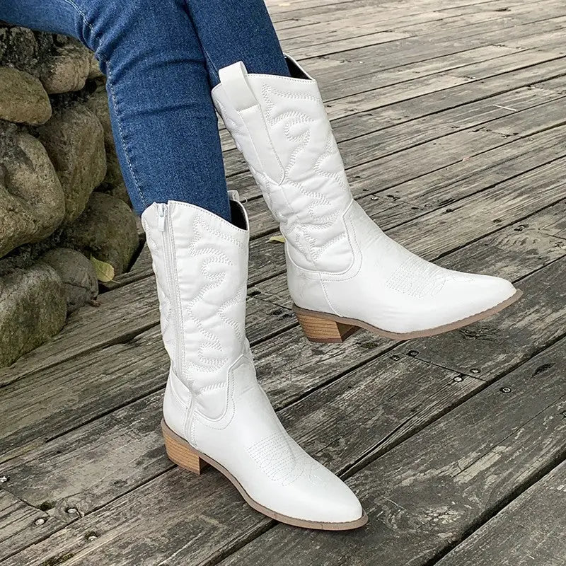 Metallic Western Ankle Boots - Bold and Trendy